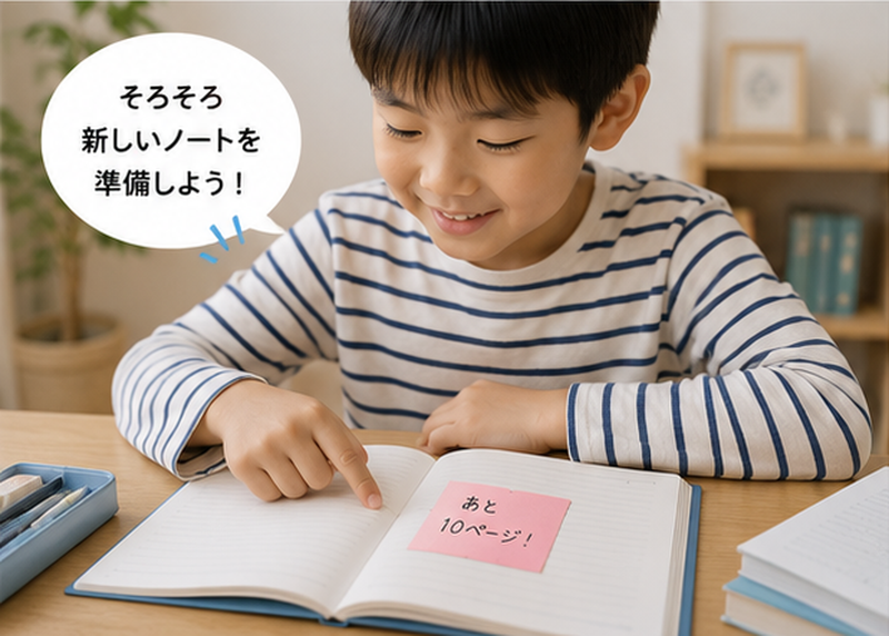 準備する男の子