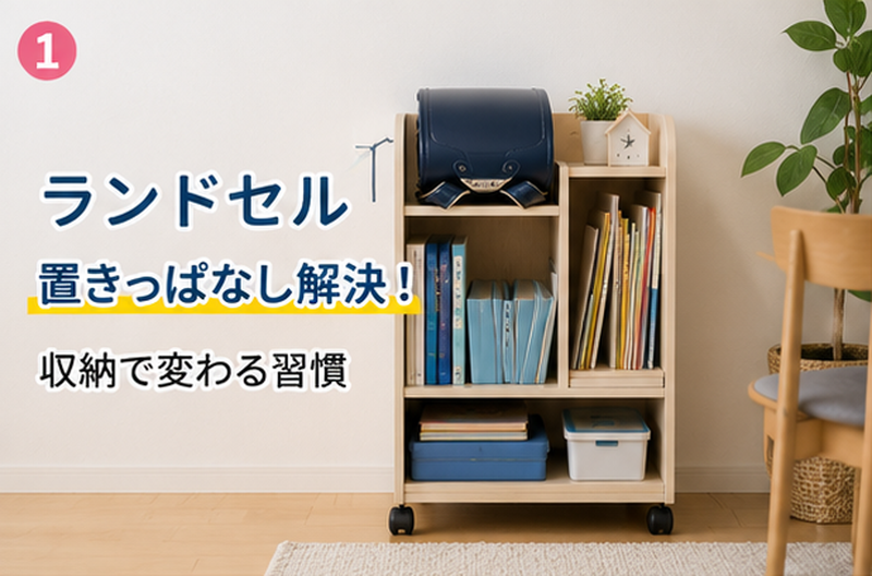 ランドセル置き場はこれで解決！収納力バツグンのランドセルラック活用術