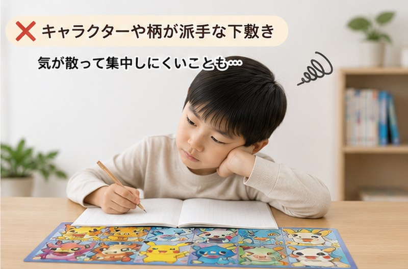 キャラクター下敷きで集中できない
