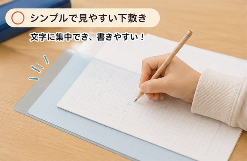 シンプルな下敷きで書きやすい